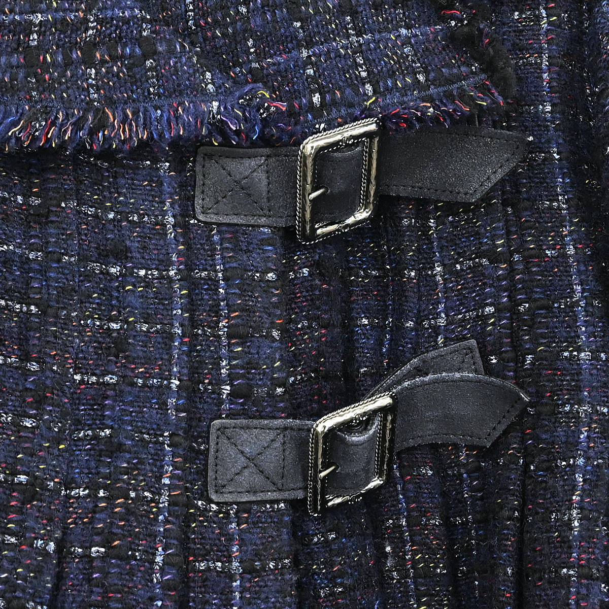 Chanel 2013-2014 Pleated Tweed Jacket Navy #38