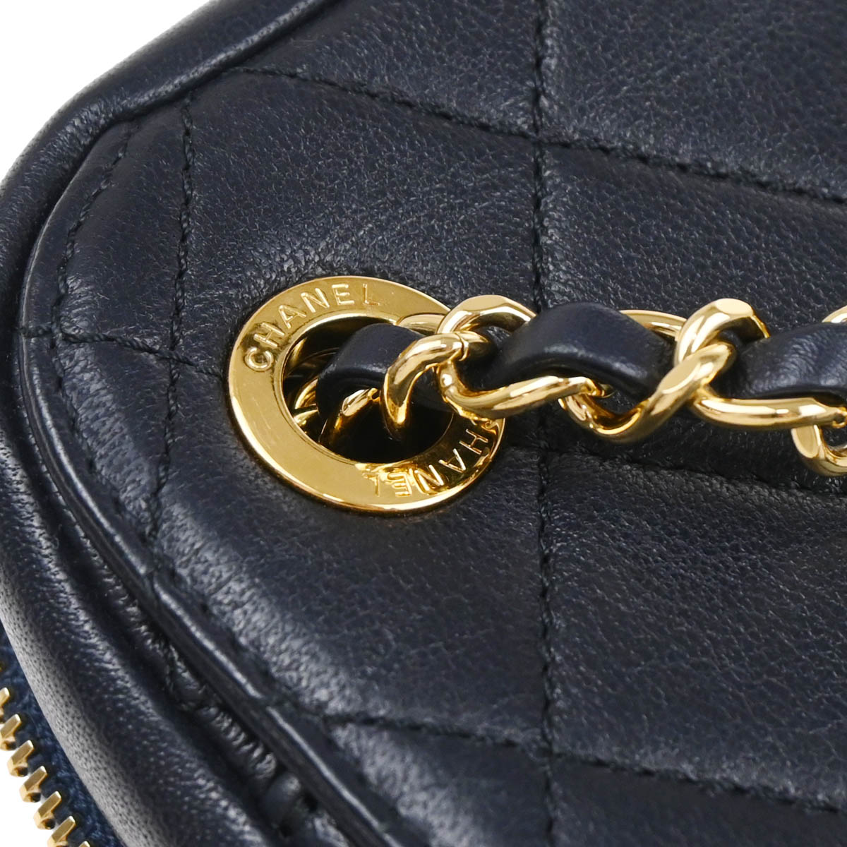 Chanel 2019 Navy Lambskin Camera Bag Mini
