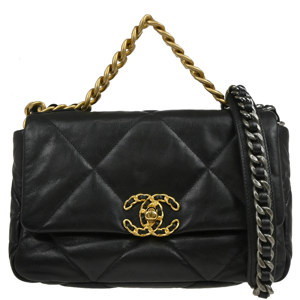Chanel 2019 Black Calfskin Chanel 19 2way Handbag