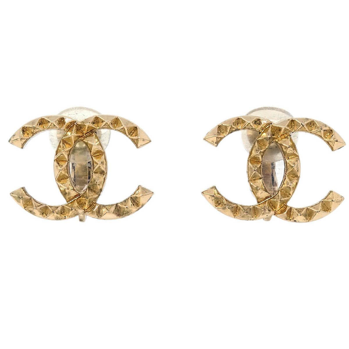 Chanel Gold CC Earrings Clip-On A17C
