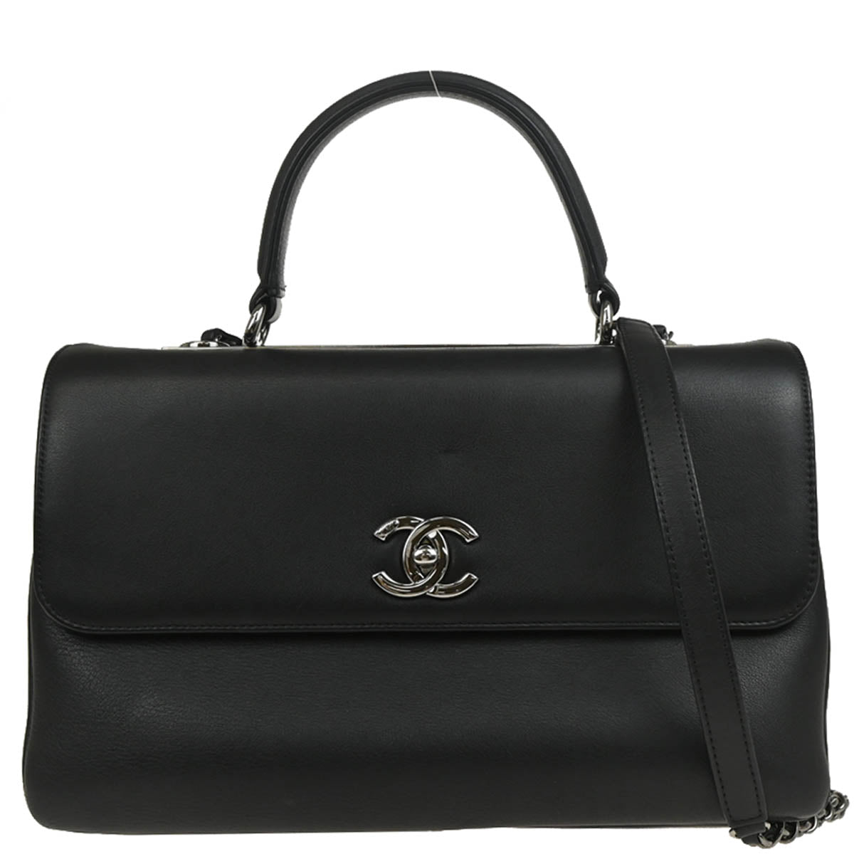 Chanel 2019 Black Calfskin Trendy CC Top Handle 2way Handbag