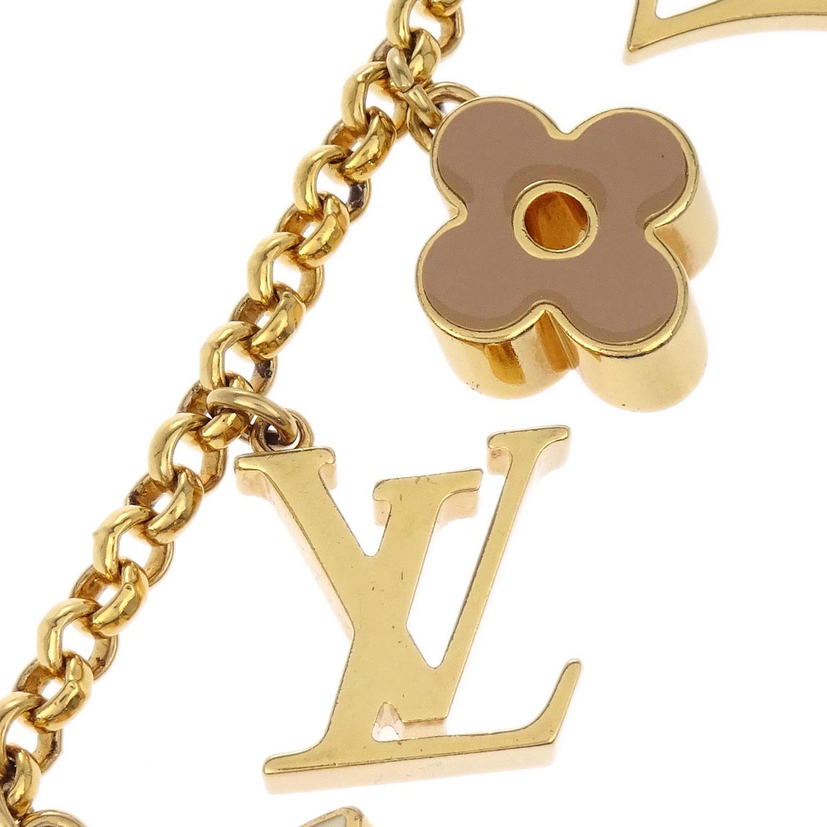 Louis Vuitton Chain Fleur De Monogram Bag Charm M65111 Small Good