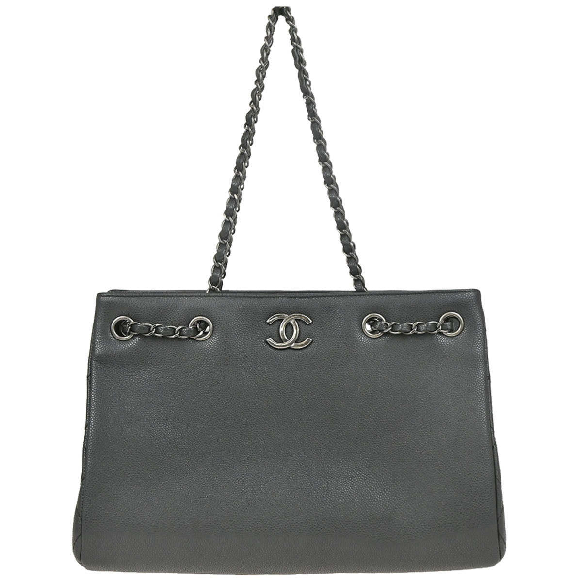 Chanel 2016-2017 Gray Caviar Tote Bag