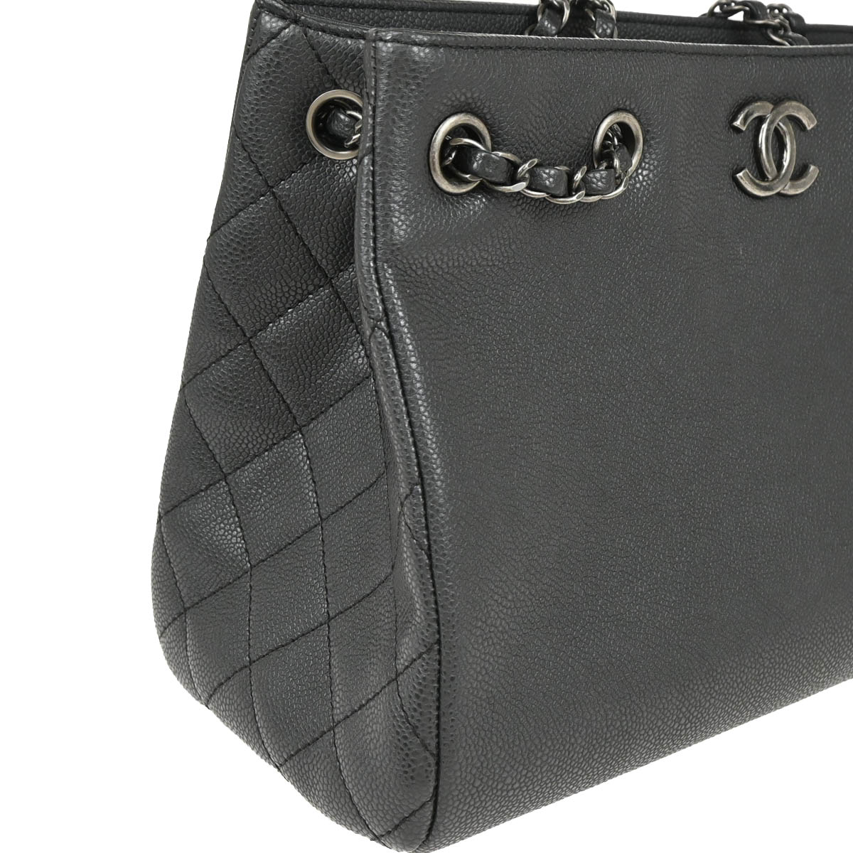 Chanel 2016-2017 Gray Caviar Tote Bag
