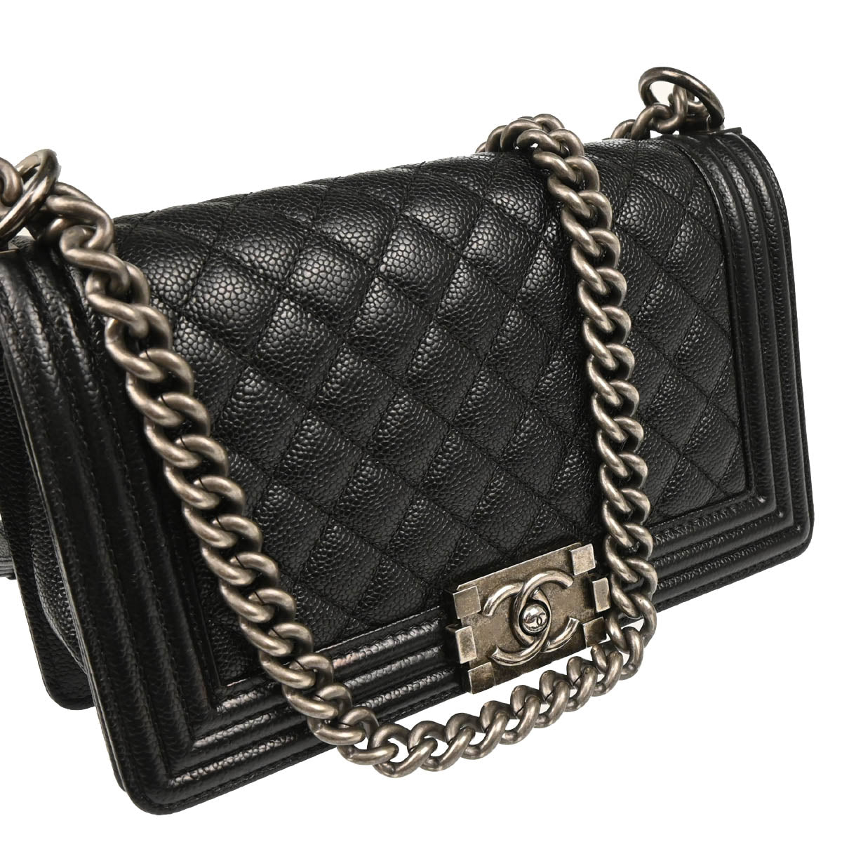 Boy Chanel 2014-2015 Black Caviar Medium Shoulder Bag