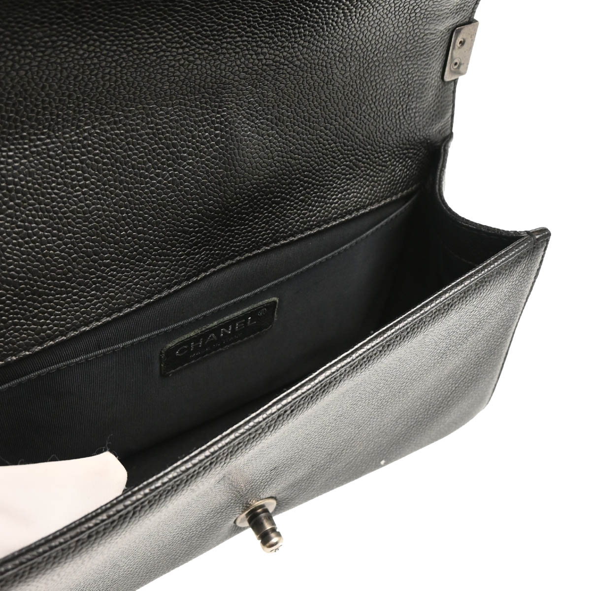 Boy Chanel 2014-2015 Black Caviar Medium Shoulder Bag