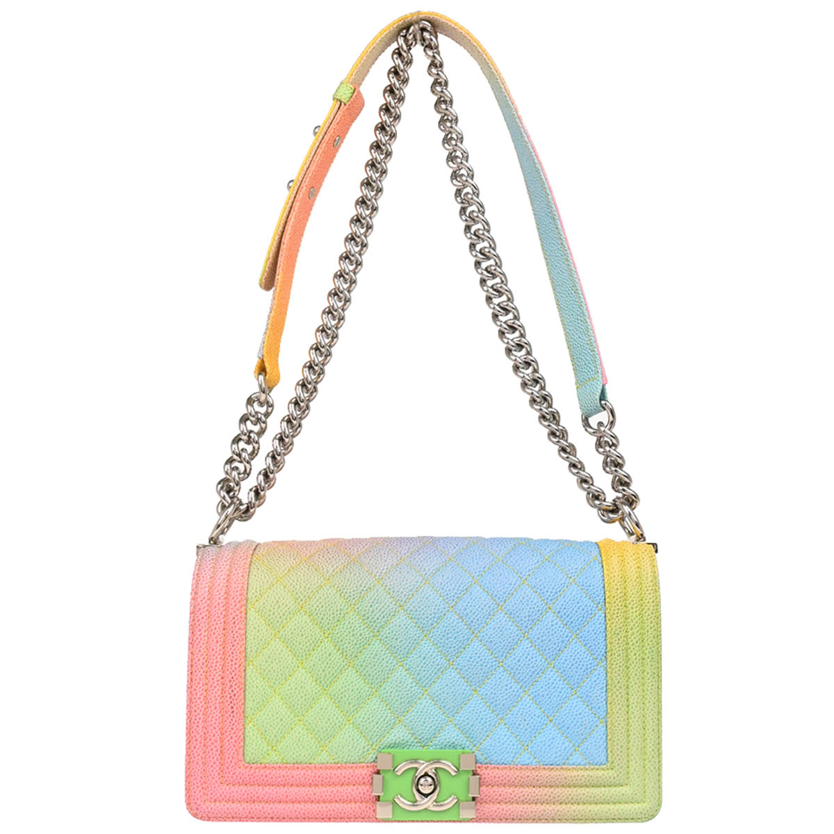 Boy Chanel 2017 Blue Calfskin Medium Shoulder Bag