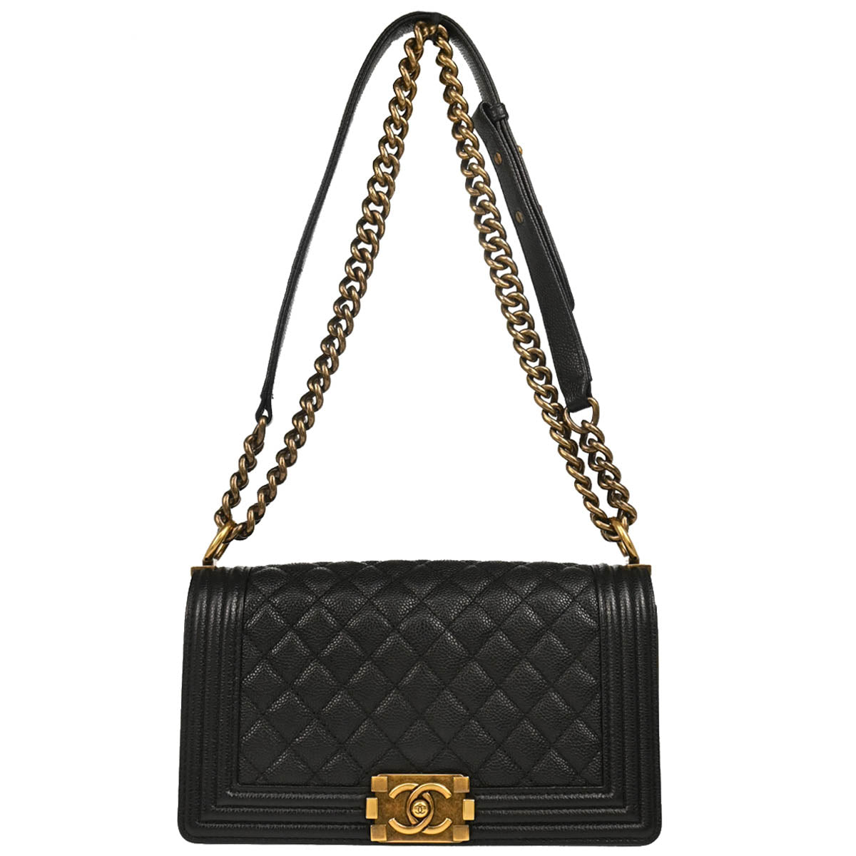 Boy Chanel 2014 Black Caviar Medium Shoulder Bag