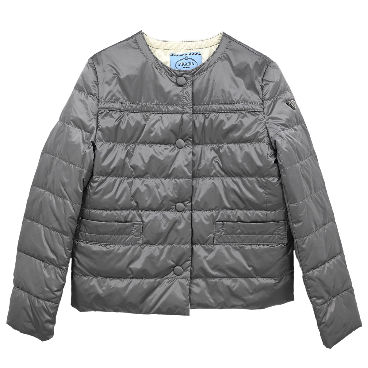 Prada 2016 Collarless Jacket Gray #42