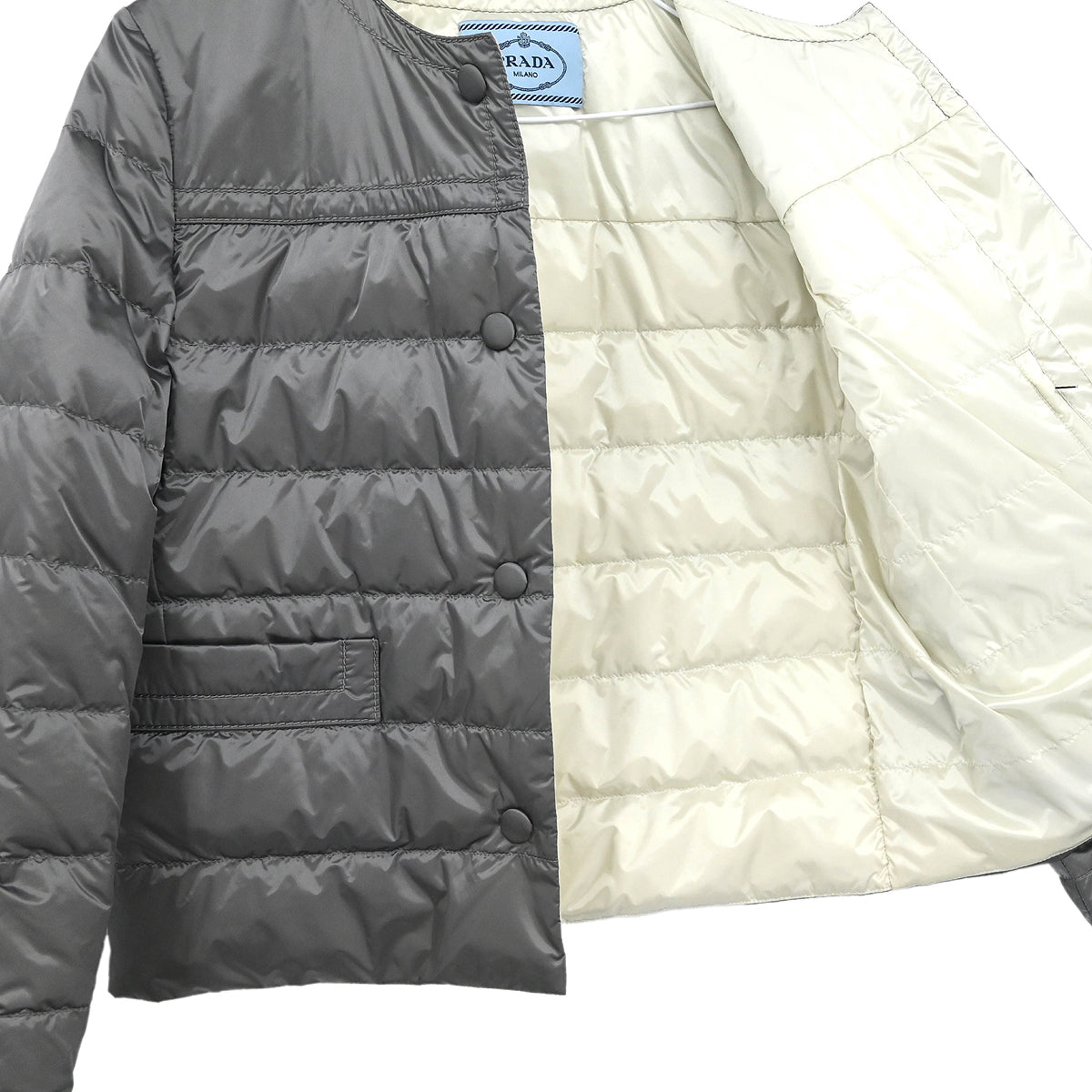 Prada 2016 Collarless Jacket Gray #42