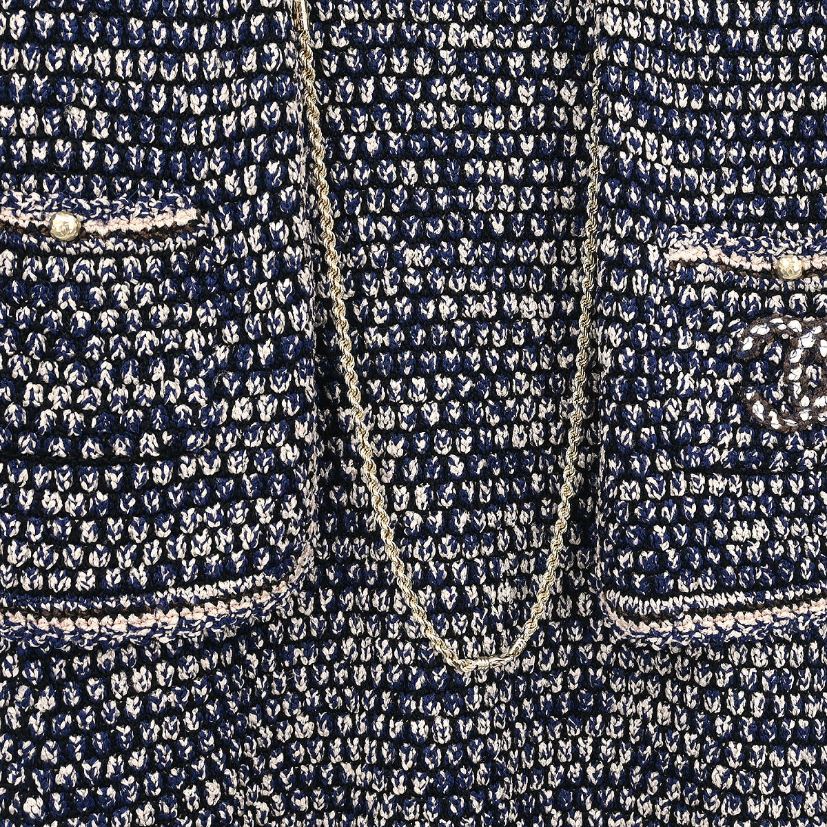 Chanel 2010 Setup Suit Jacket Sleeveless Dress Navy #34