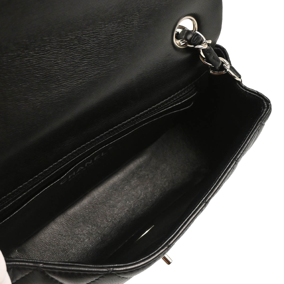 Chanel 2014 Black Lambskin Classic Flap Shoulder Bag
