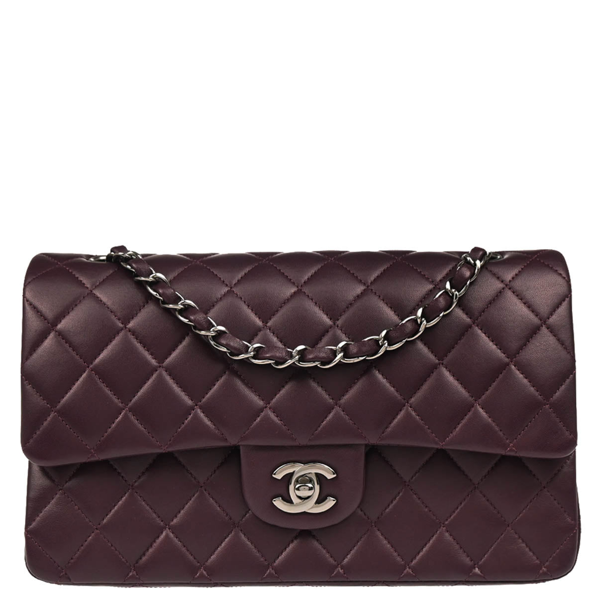 Chanel 2011 Purple Lambskin Medium Classic Double Flap Shoulder Bag