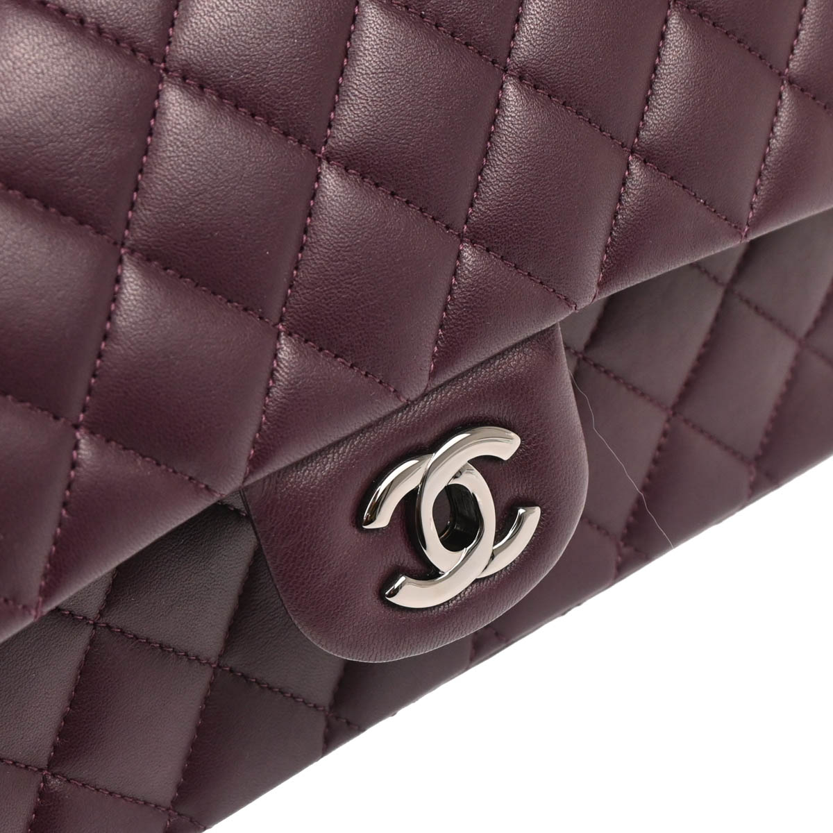 Chanel 2011 Purple Lambskin Medium Classic Double Flap Shoulder Bag