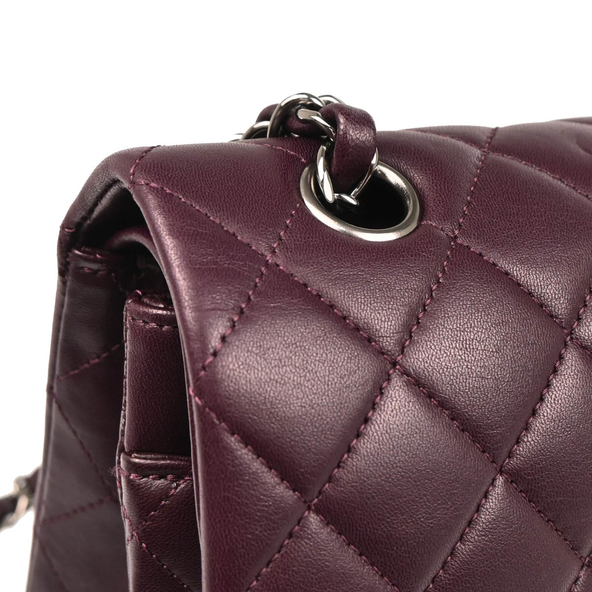 Chanel 2011 Purple Lambskin Medium Classic Double Flap Shoulder Bag