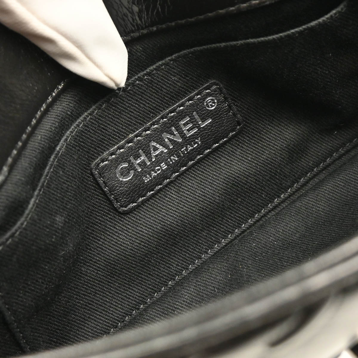 Chanel 2014 Black Embossed Calfskin Icon Small Shoulder Bag