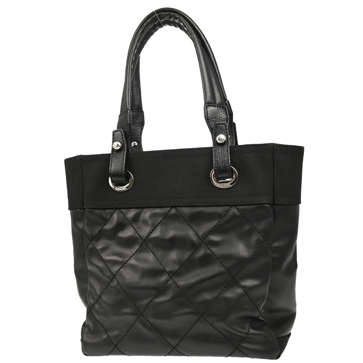 Chanel 2012-2013 Black Canvas Paris-Biarritz Tote PM Handbag