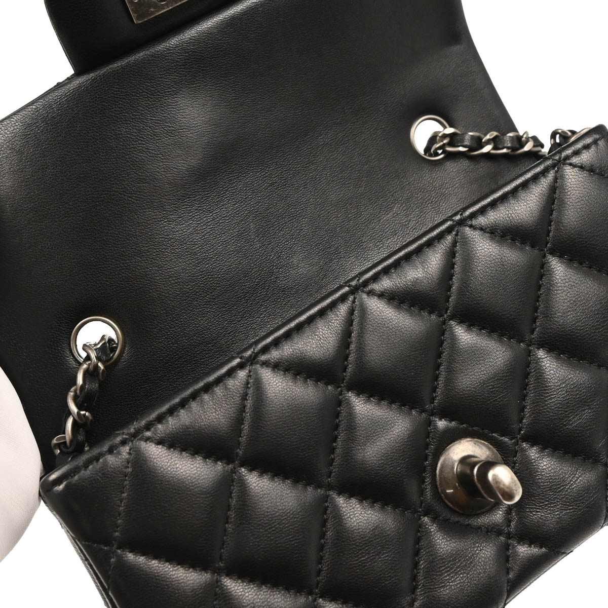 Chanel 2014 Black Lambskin Shoulder Bag