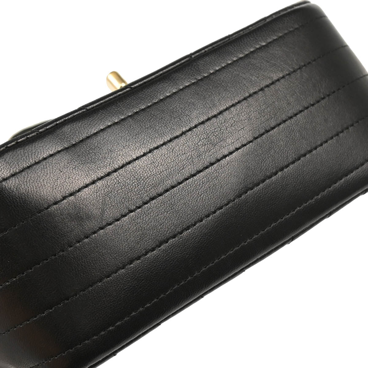 Chanel 2017 Black Lambskin Chevron Mini Classic Square Flap Shoulder Bag 17