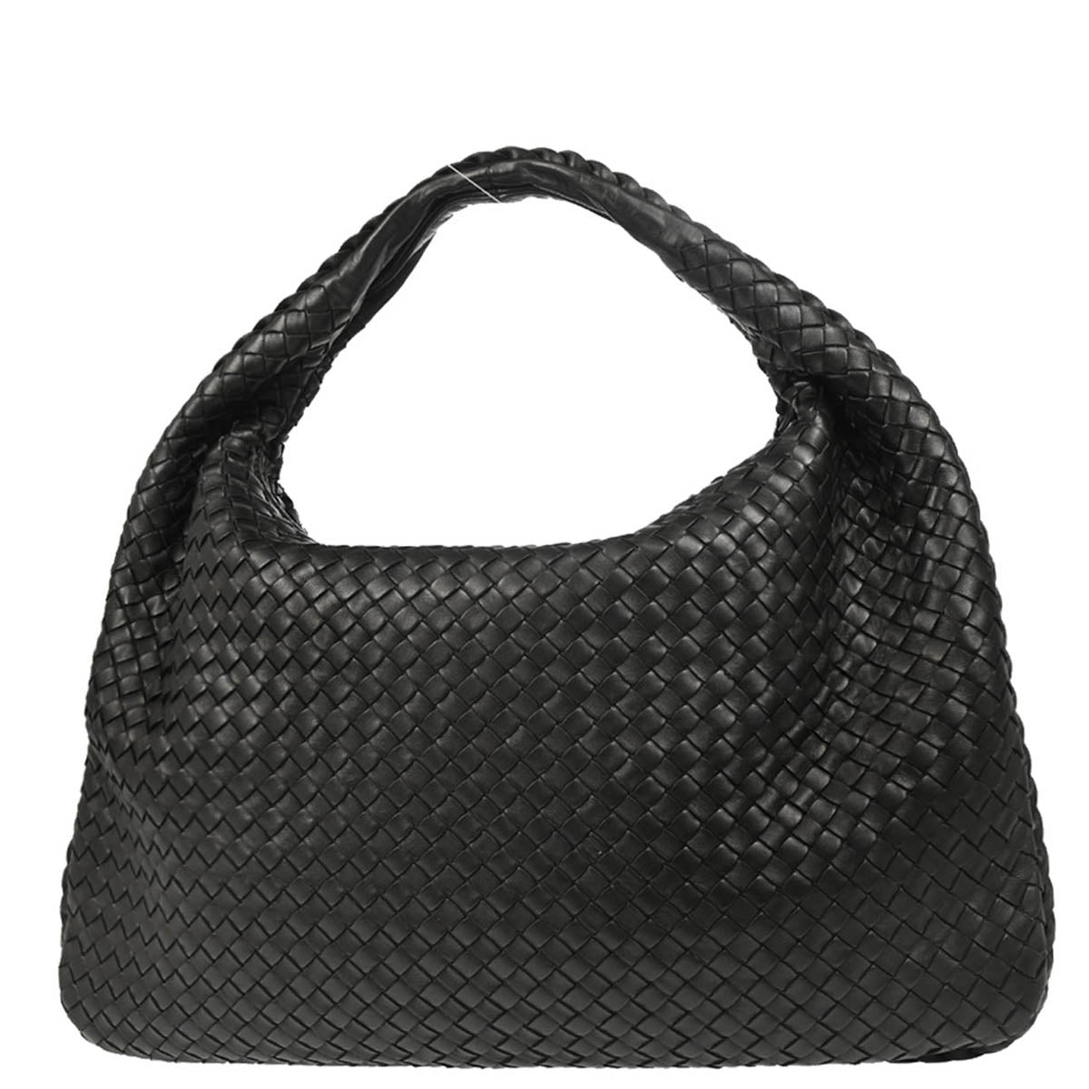 Bottega Veneta Black Intrecciato Hobo Handbag