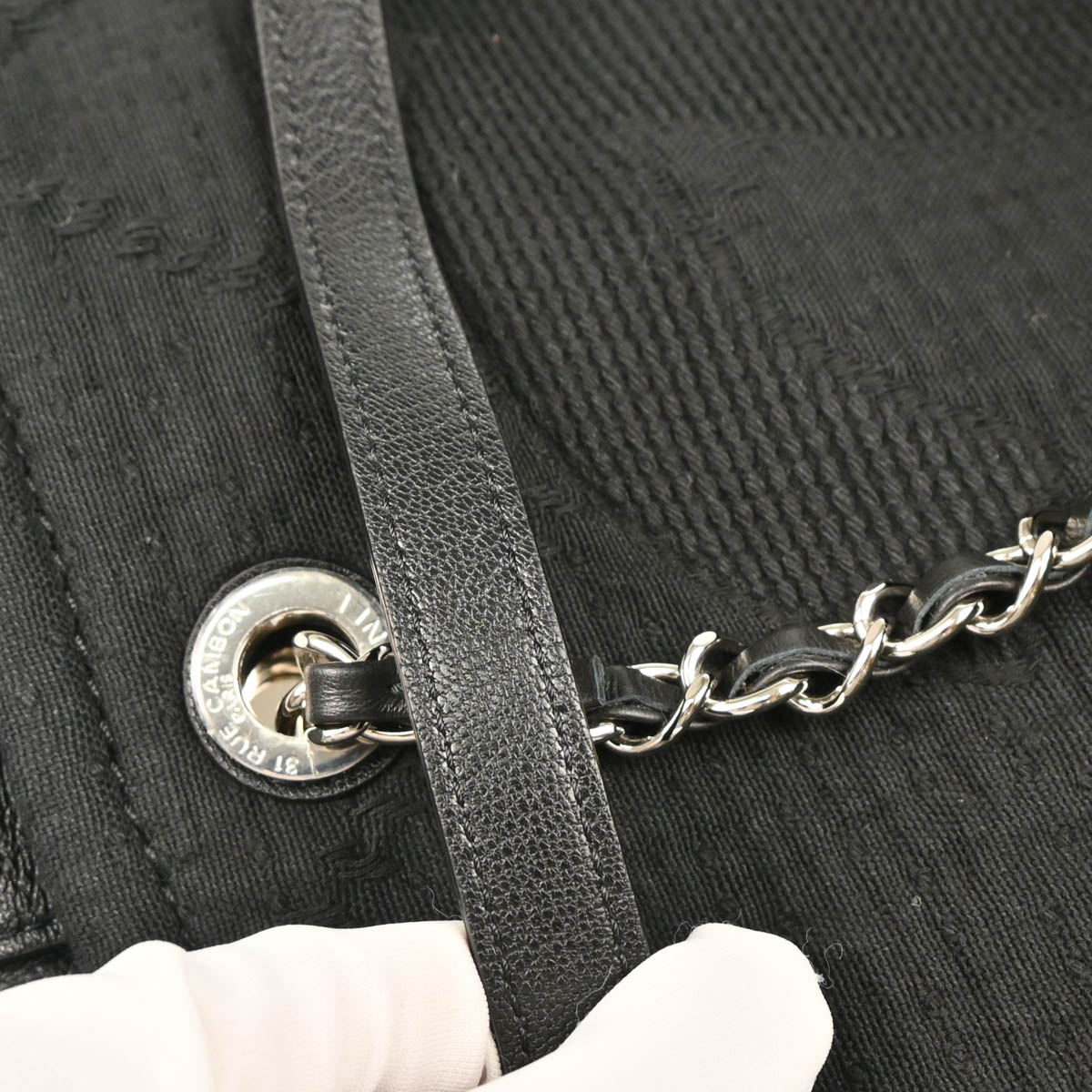 Chanel 2018 Black Cotton 2way Tote Shoulder Handbag
