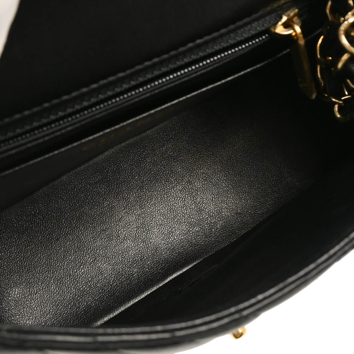 Chanel 2017-2018 Black Lambskin Chevron Chain Shoulder Bag