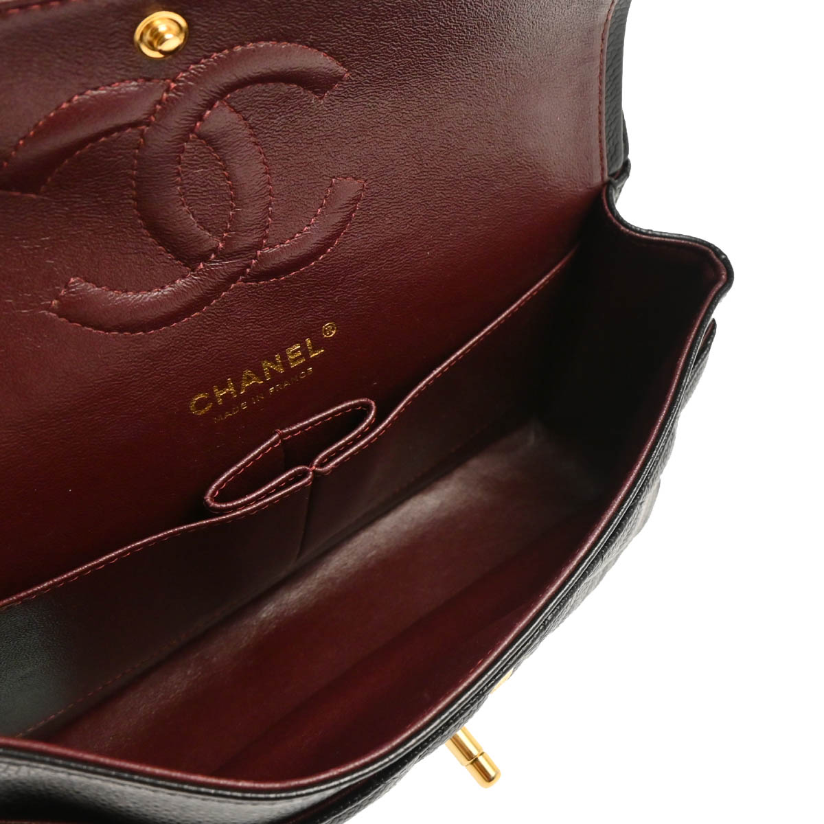 Chanel 2015-2016 Black Caviar Medium Classic Double Flap Shoulder Bag