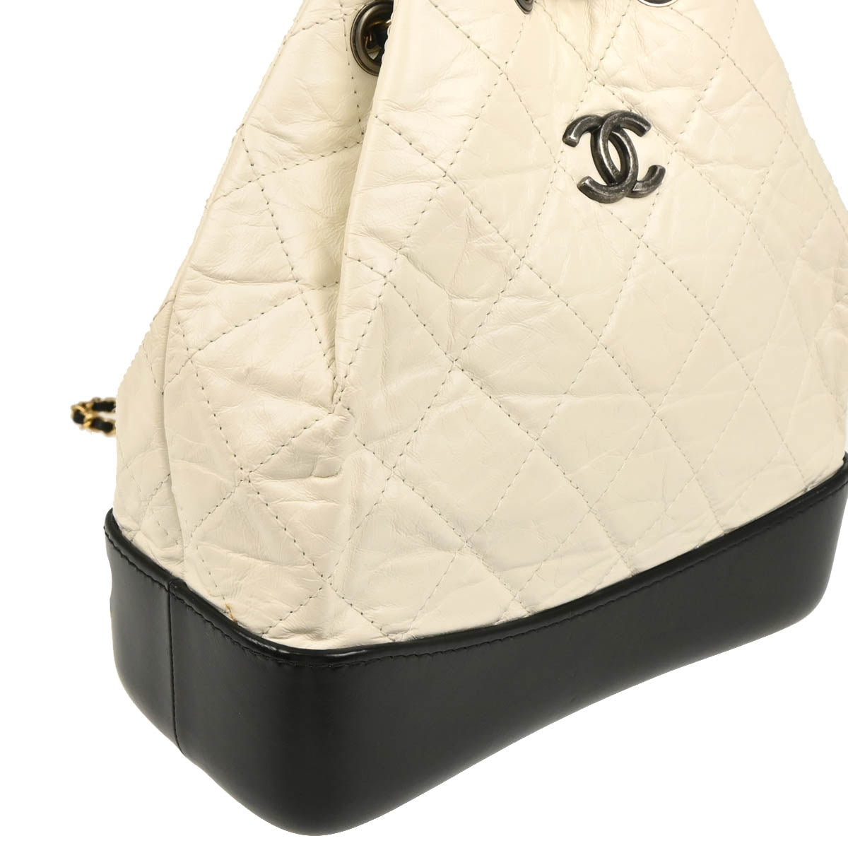 Chanel 2017-2018 White Black Lambskin Calfskin Gabrielle Backpack