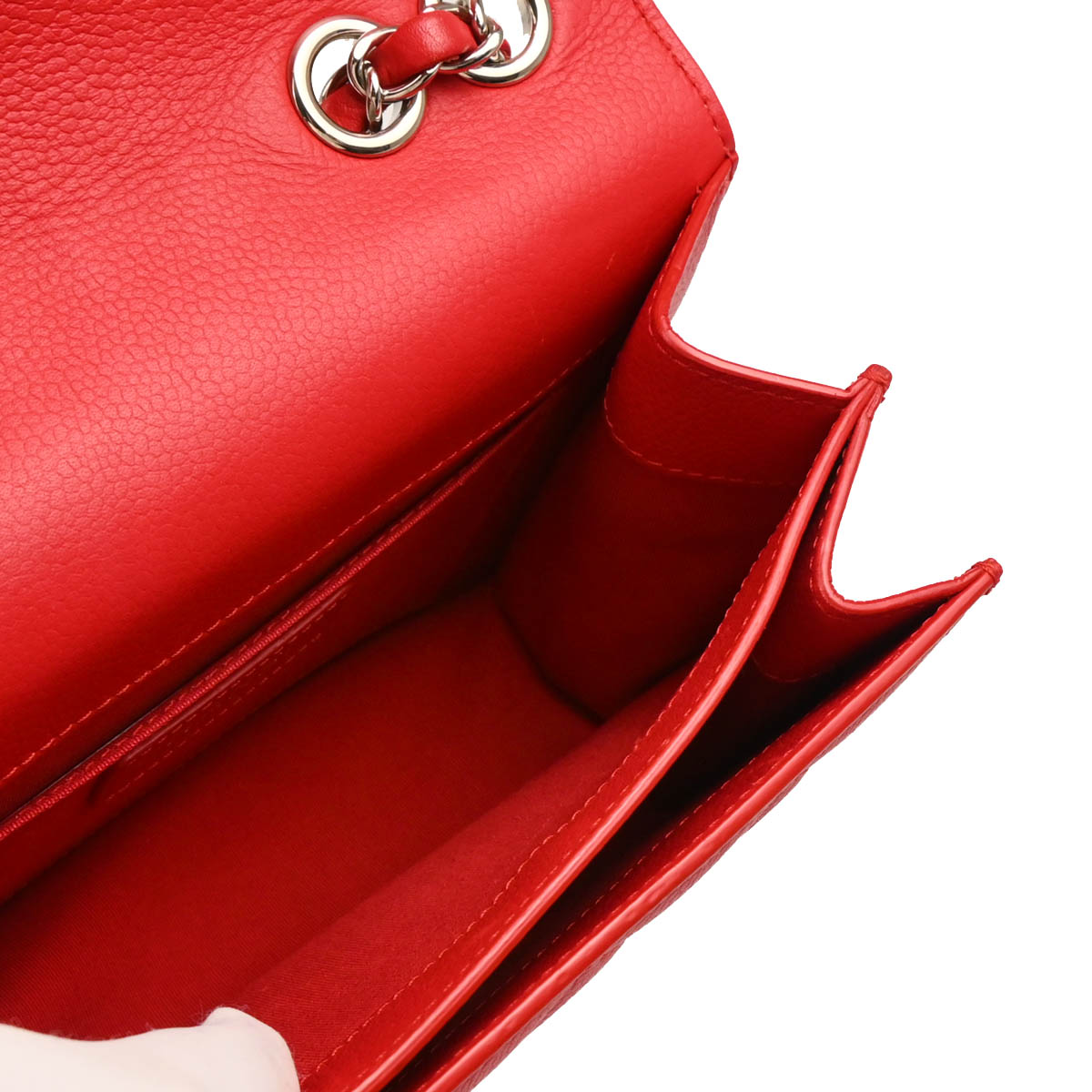 Chanel 2017 Red Caviar Half Coco CC Box Shoulder Bag