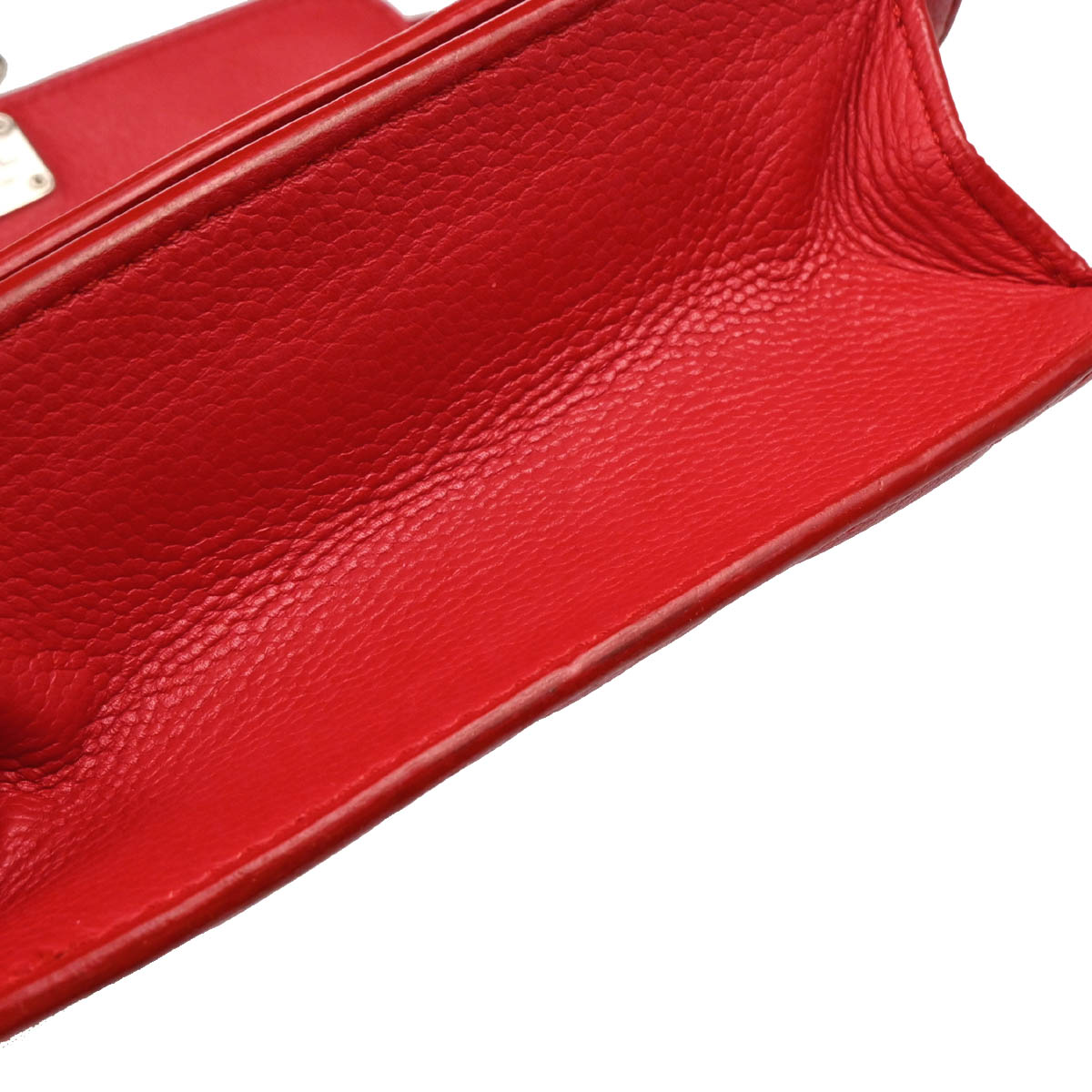 Chanel 2017 Red Caviar Half Coco CC Box Shoulder Bag