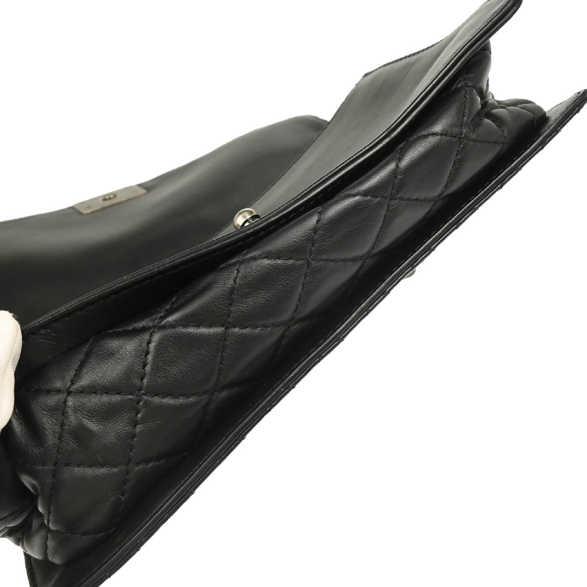 Boy Reverso Chanel 2013-2014 Black Lambskin Medium Shoulder Bag