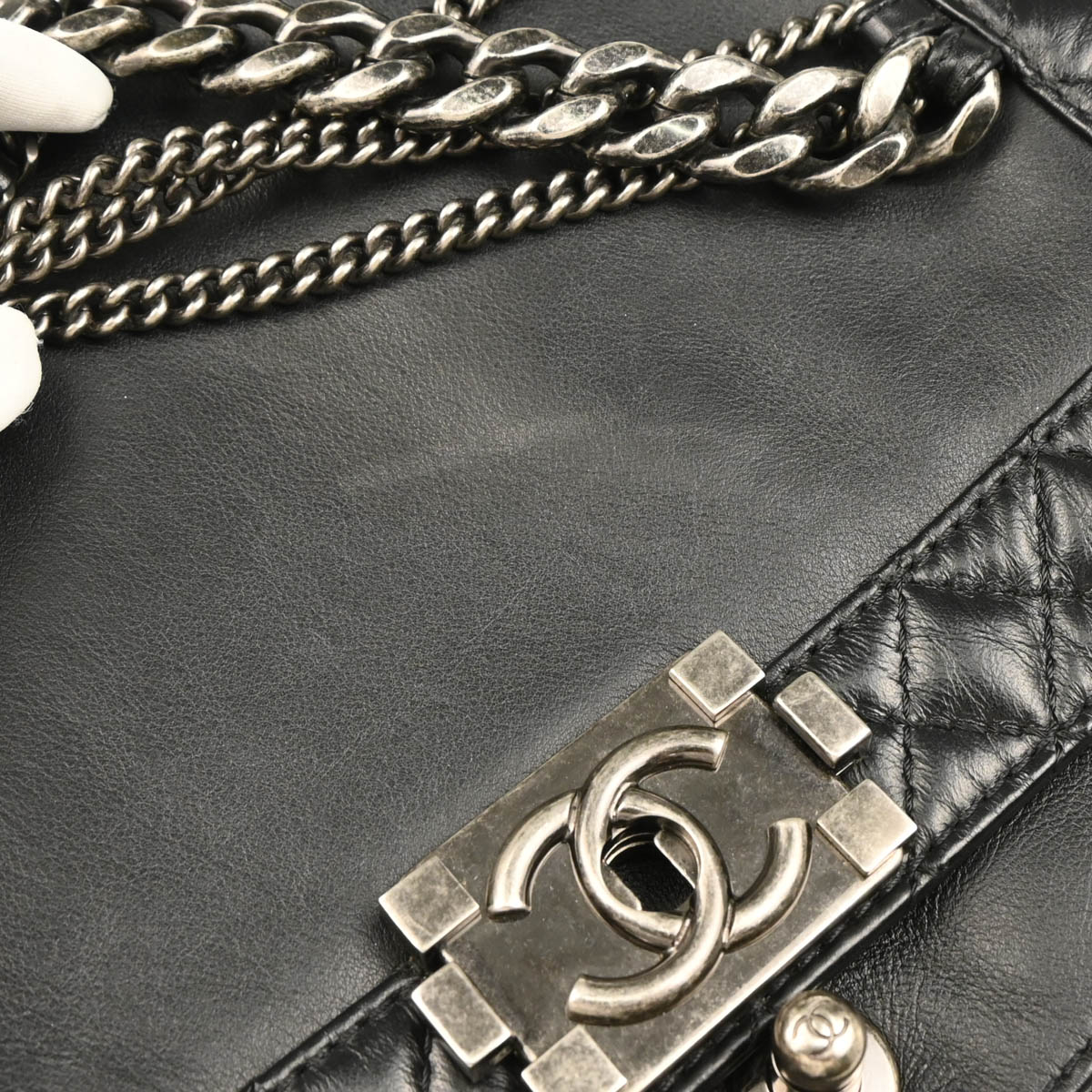 Boy Reverso Chanel 2013-2014 Black Lambskin Medium Shoulder Bag