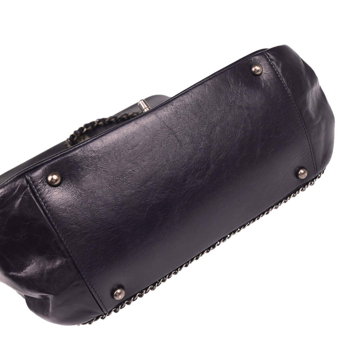 Chanel 2015-2016 Navy Lambskin Shoulder Bag