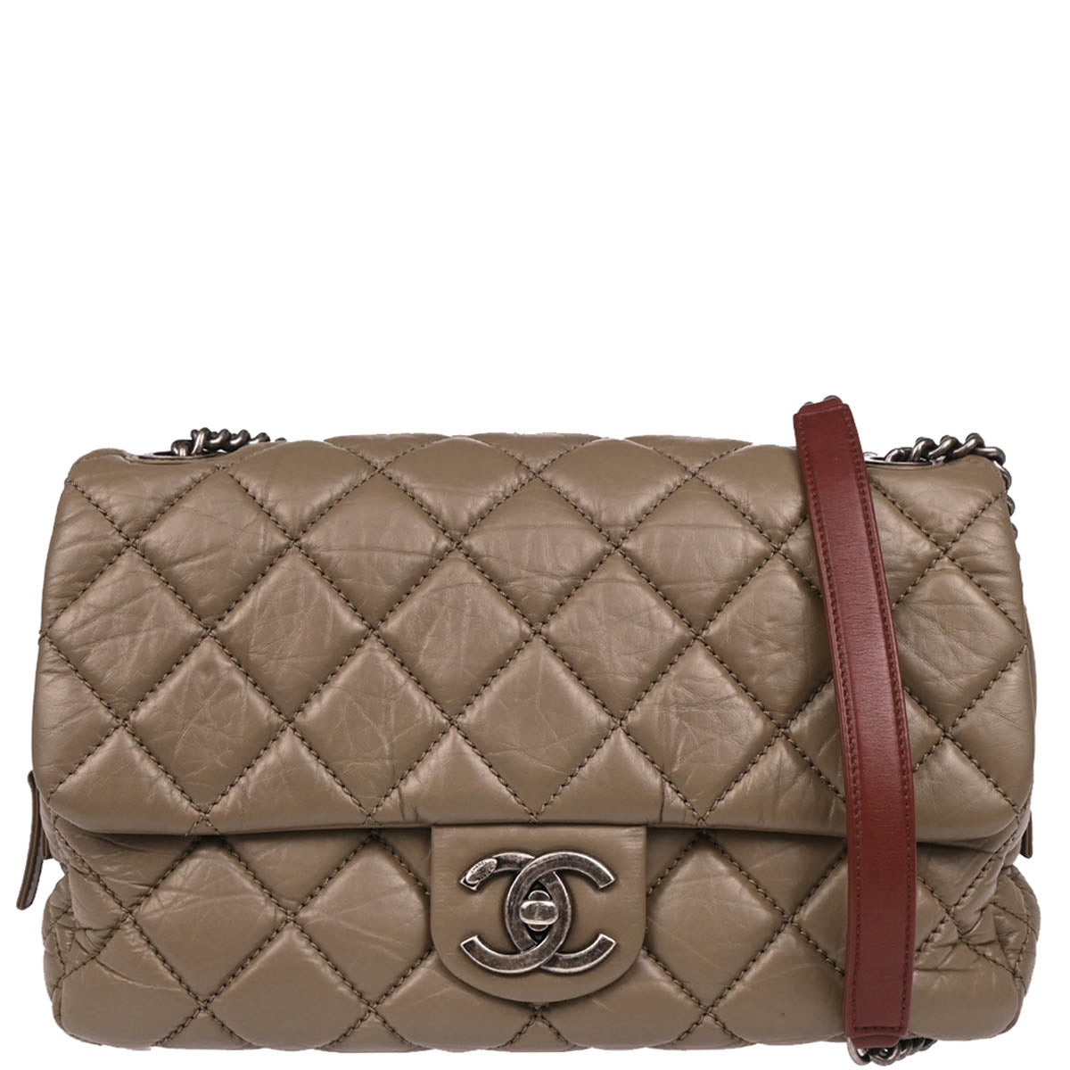 Chanel 2013-2014 Brown Calfskin Duo Color Shoulder Bag