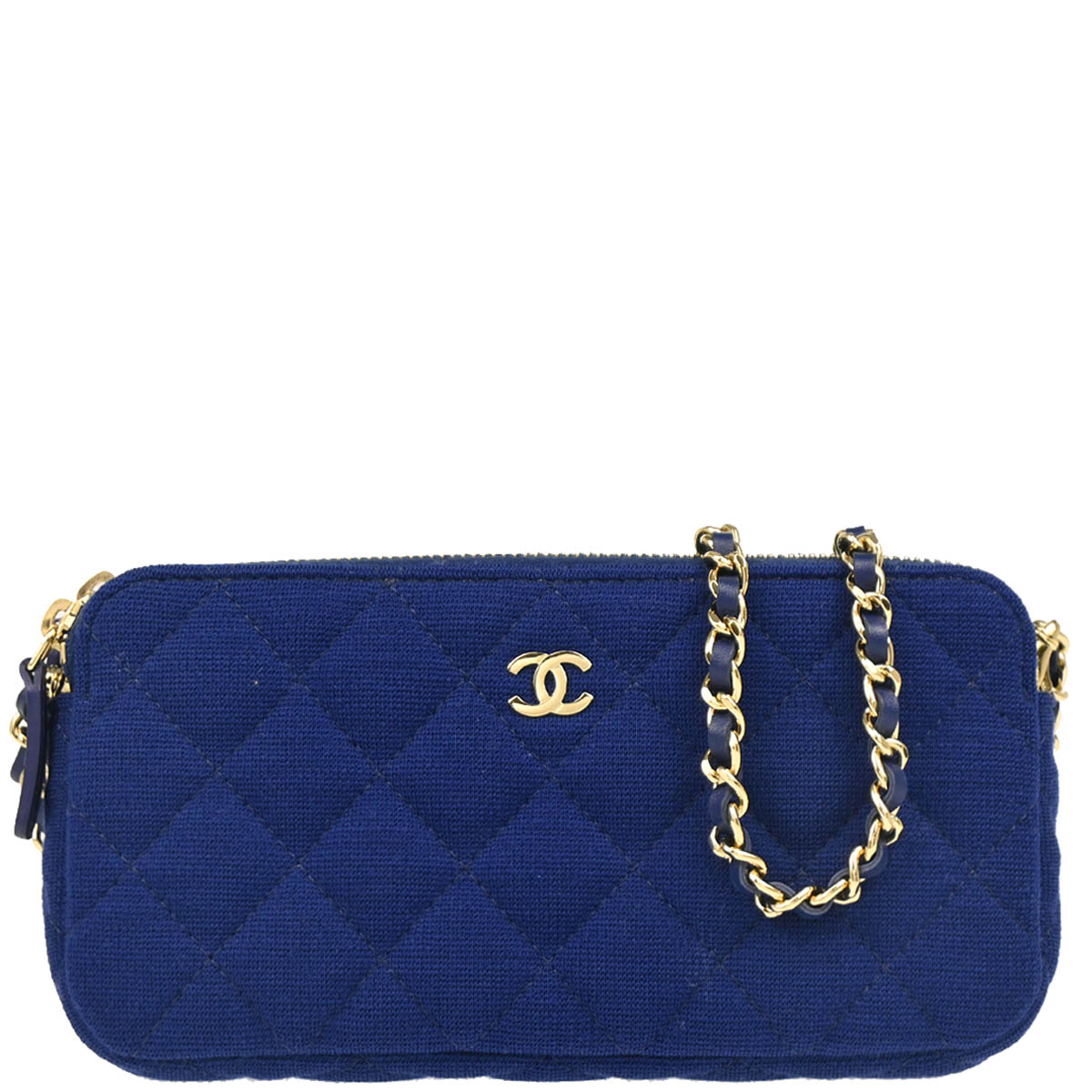 Chanel 2019 Blue Cotton WOC Shoulder Wallet Bag