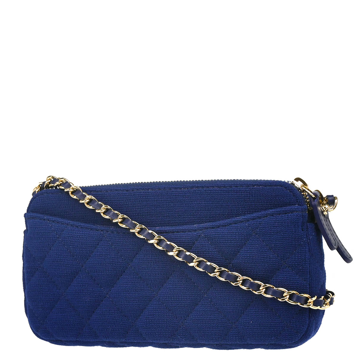 Chanel 2019 Blue Cotton WOC Shoulder Wallet Bag
