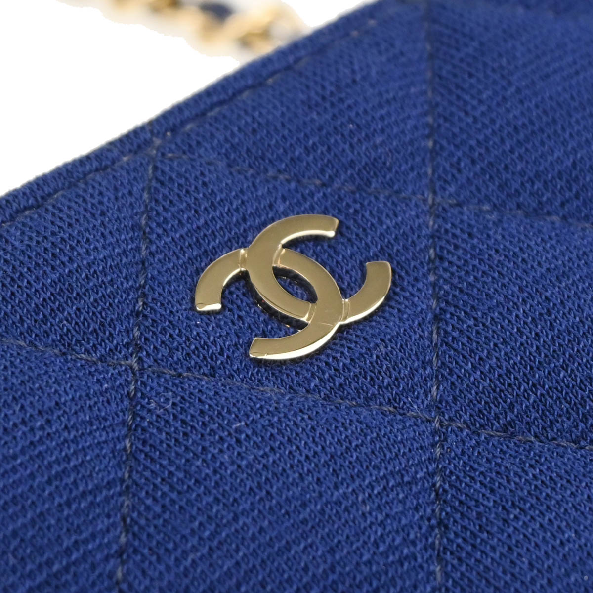 Chanel 2019 Blue Cotton WOC Shoulder Wallet Bag