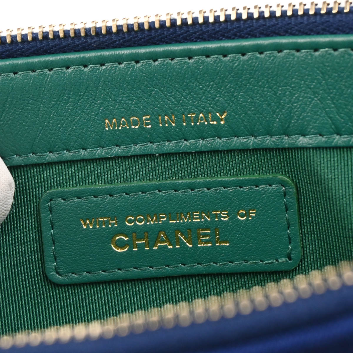 Chanel 2019 Blue Cotton WOC Shoulder Wallet Bag