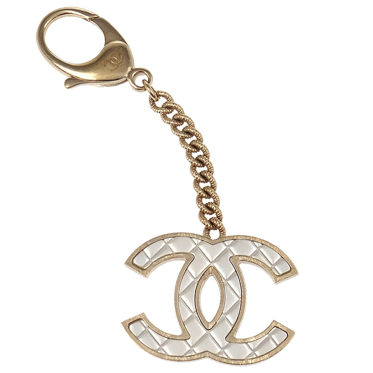 Chanel Gold Key Holder Bag Charm CC Small Good B16P