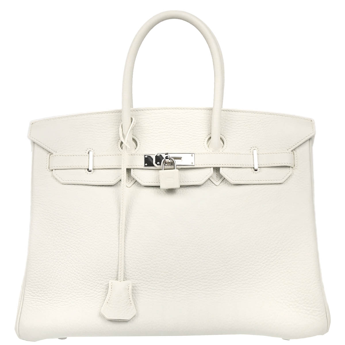 Hermes 2012 White Taurillon Clemence Birkin 35 Handbag