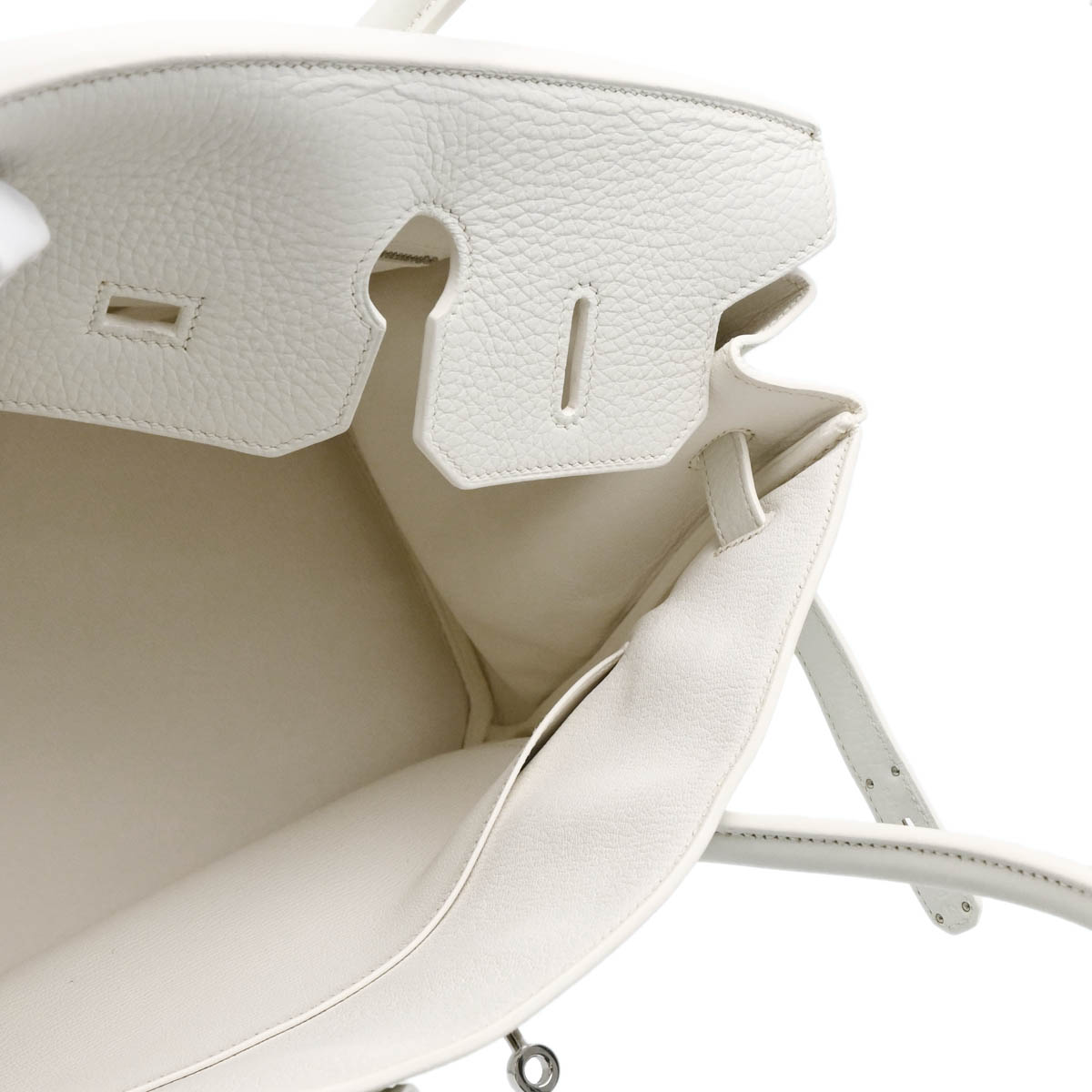 Hermes 2012 White Taurillon Clemence Birkin 35 Handbag