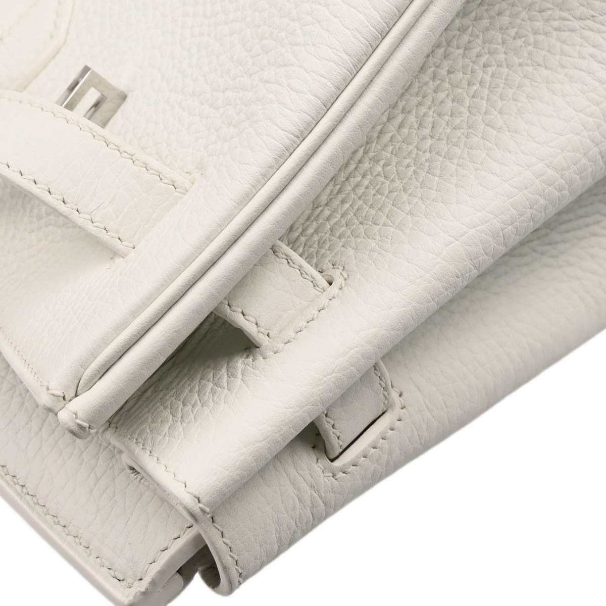 Hermes 2012 White Taurillon Clemence Birkin 35 Handbag