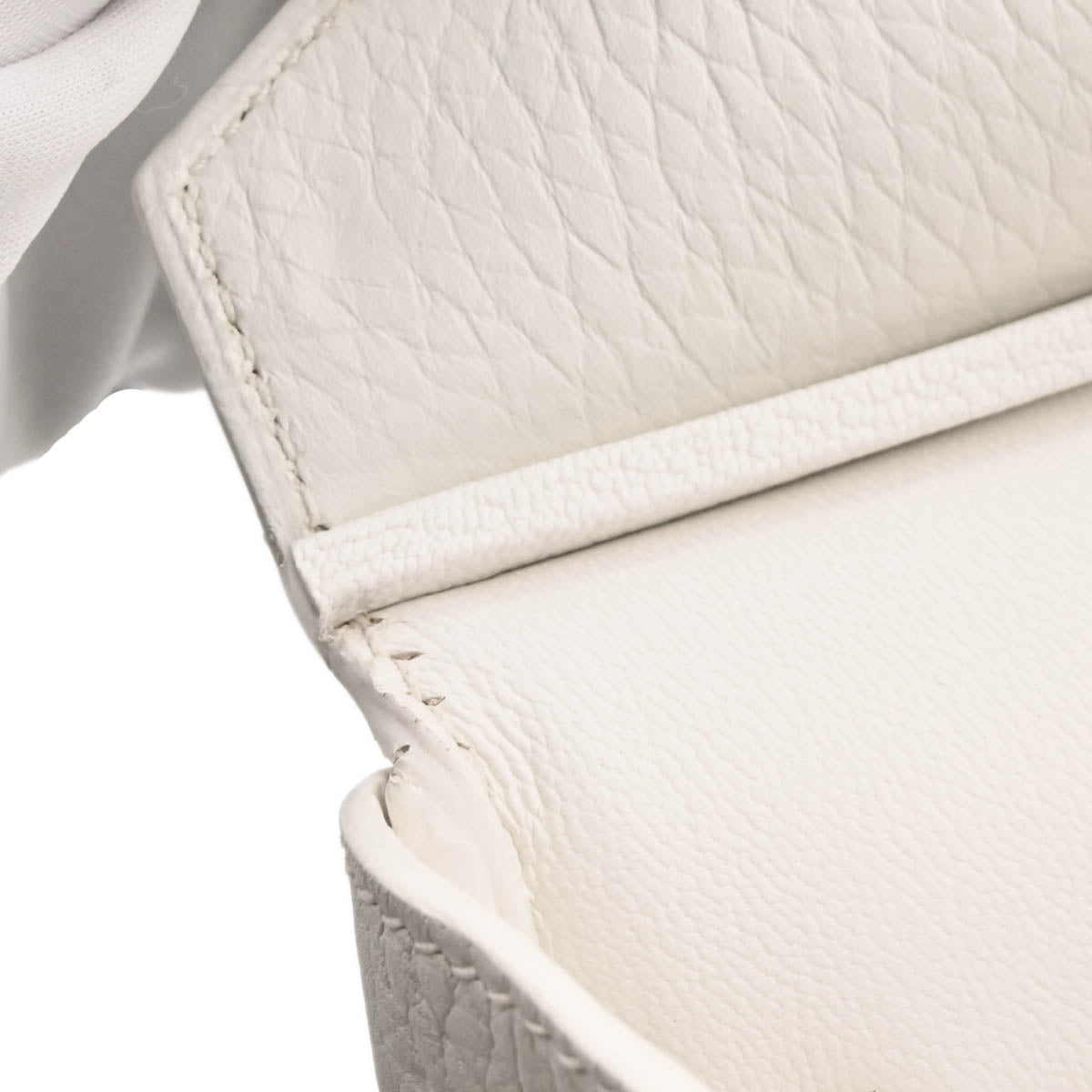 Hermes 2012 White Taurillon Clemence Birkin 35 Handbag