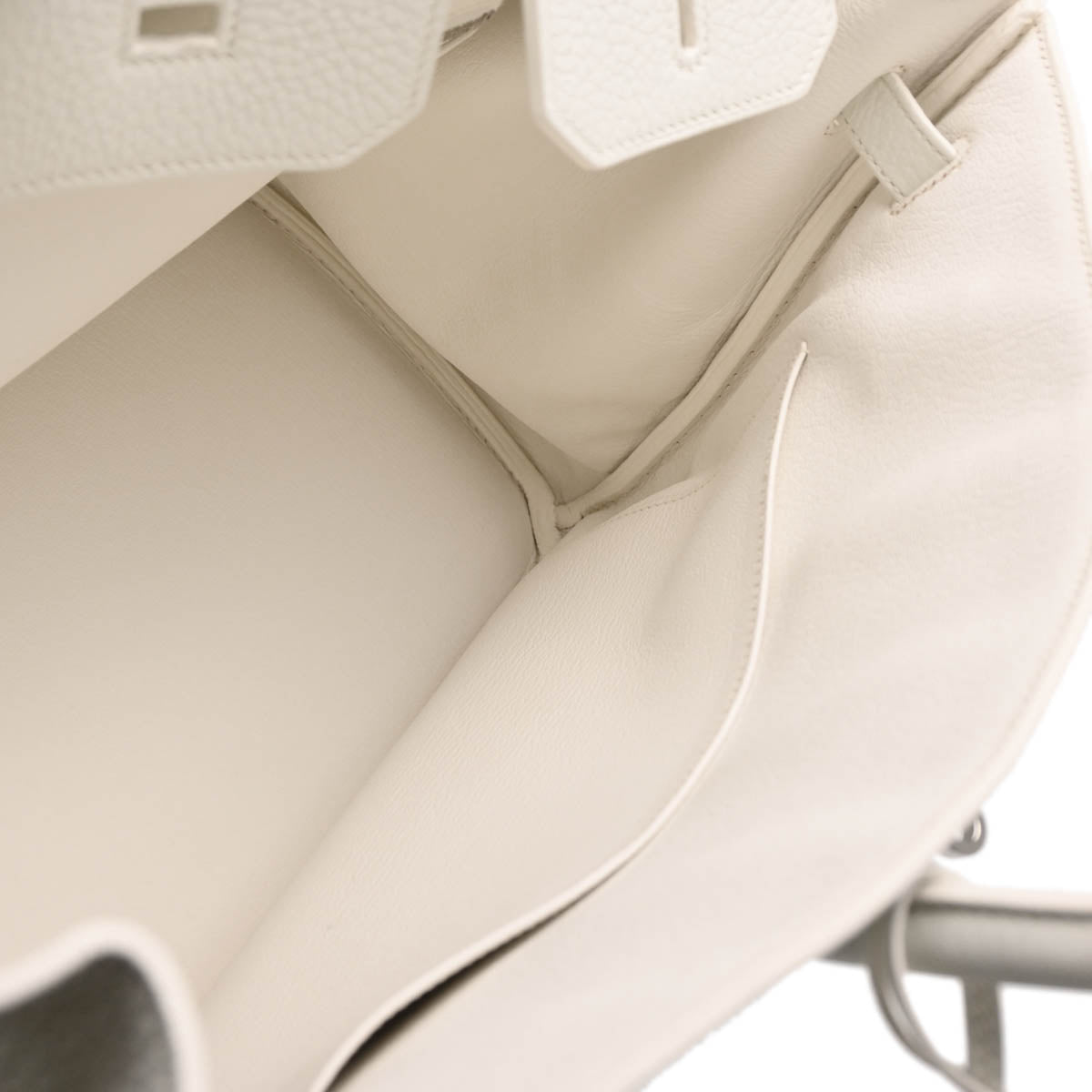 Hermes 2012 White Taurillon Clemence Birkin 35 Handbag