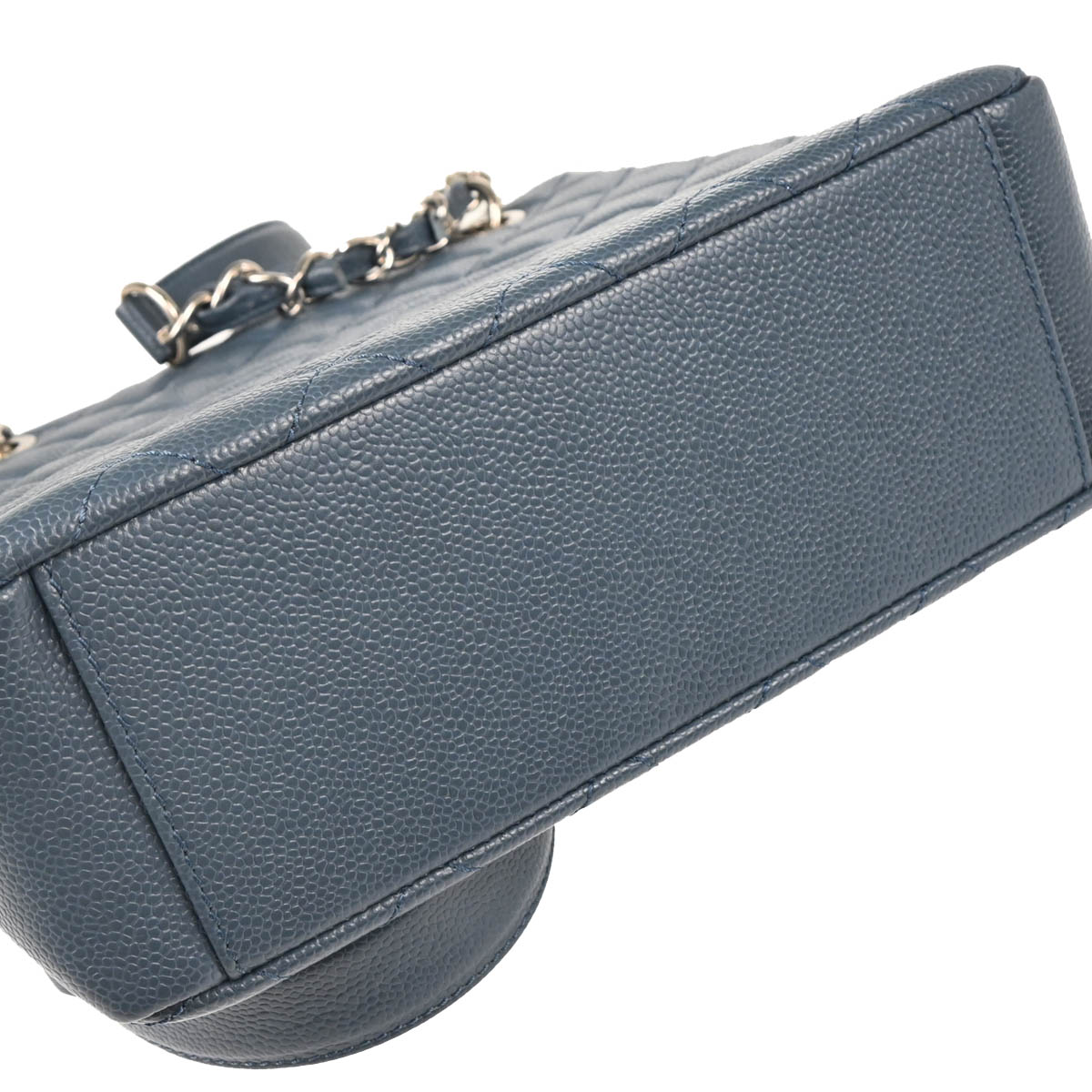 Chanel 2014 Blue Caviar Petite Shopping Tote PST Chain Handbag