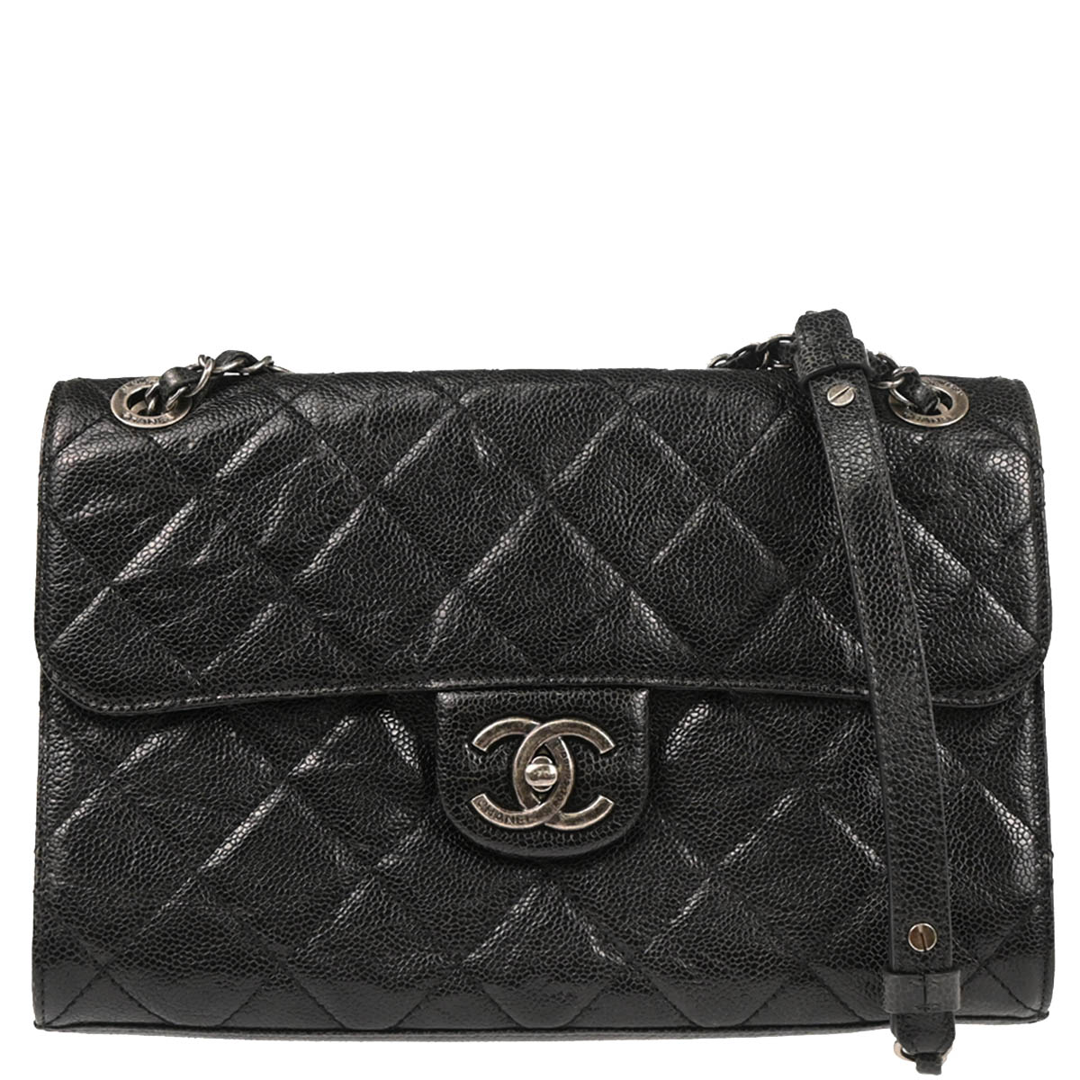 Chanel 2013-2014 Black Caviar CC Crave Shoulder Bag