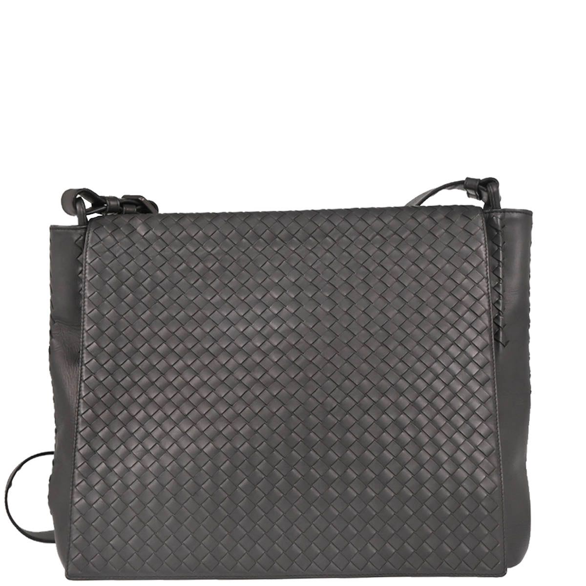 Bottega Veneta Gray Intrecciato Messenger Bag