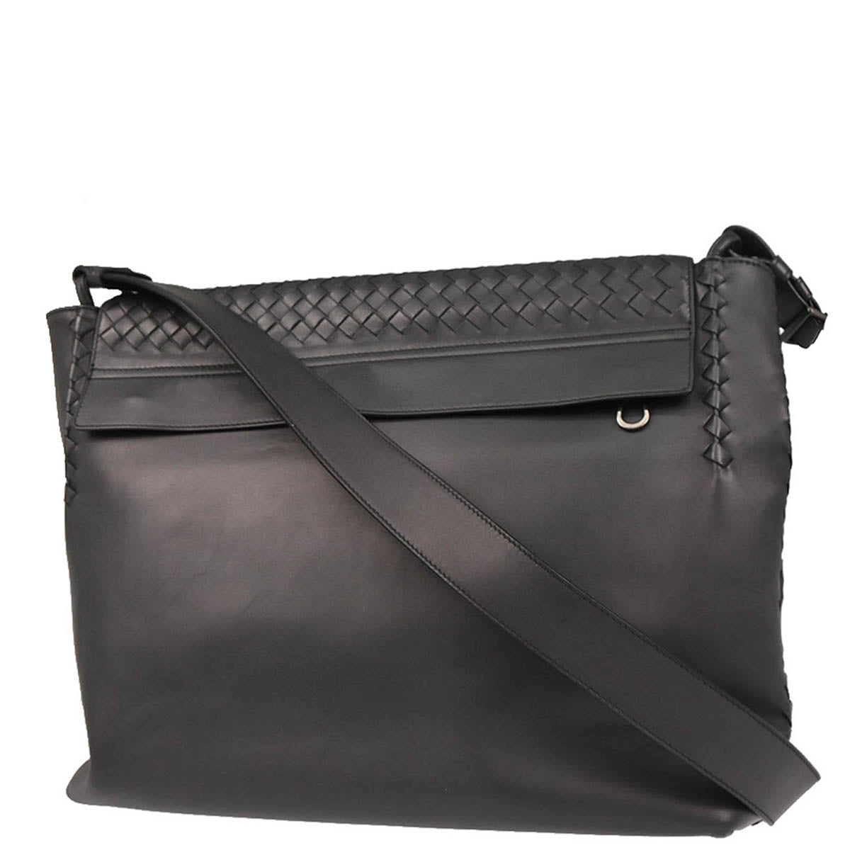 Bottega Veneta Gray Intrecciato Messenger Bag