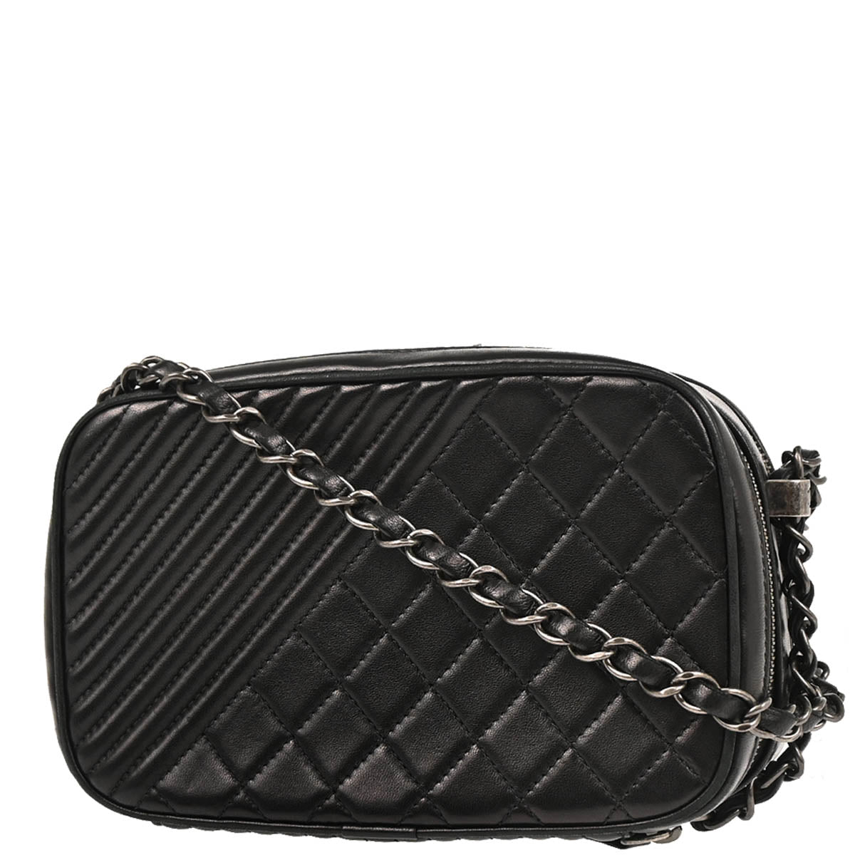 Chanel 2014-2015 Black Lambskin Small Coco Boy Camera Bag