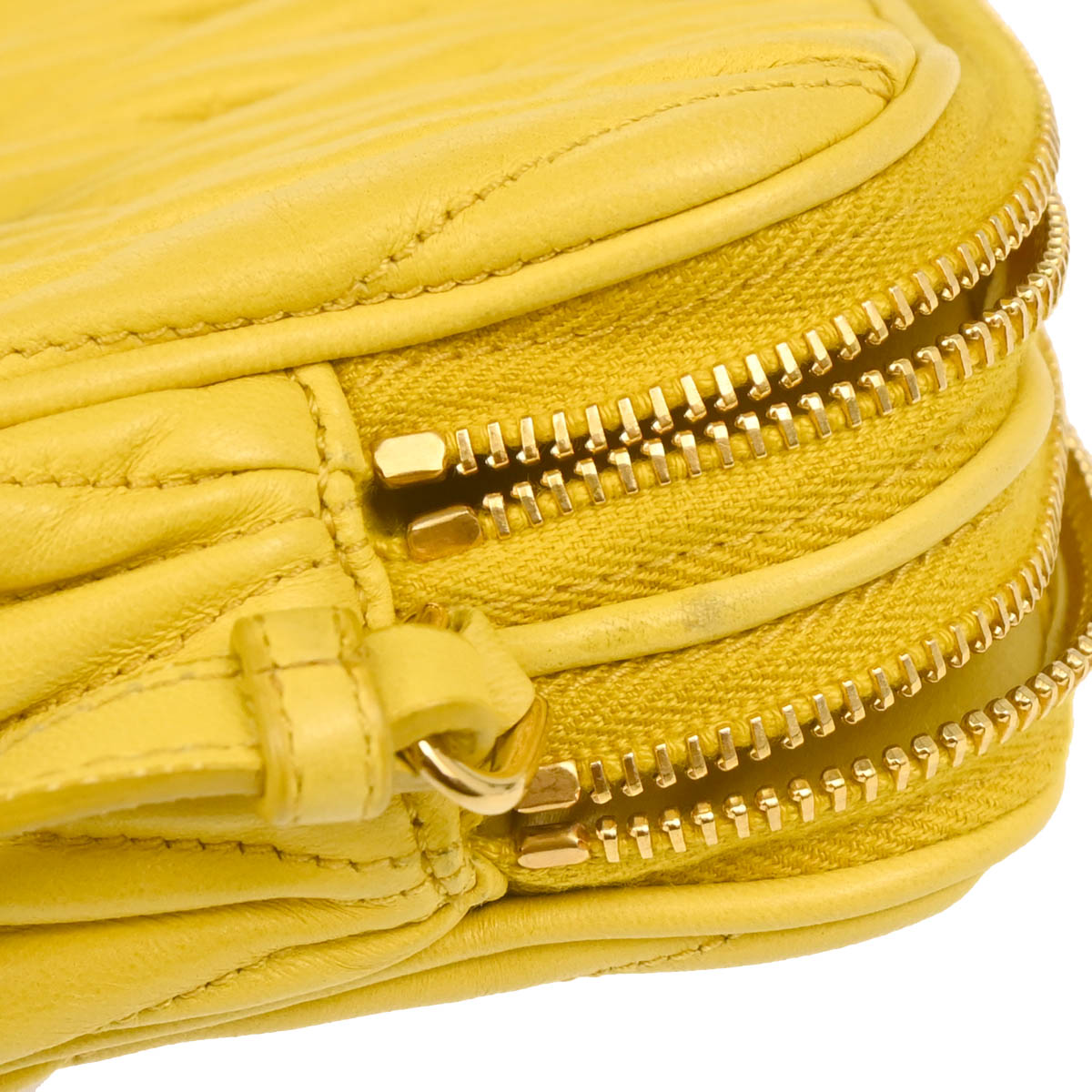Miu Miu Yellow Lambskin Matelasse Handbag